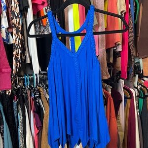 NWOT Sky Brand Braided Blue Sleeveless Women's Top with open back